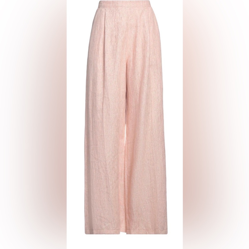 FORTE_FORTE linen lurex micro herringbone wide leg pants